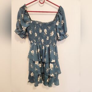 Inspired Hearts Blue Floral Dress